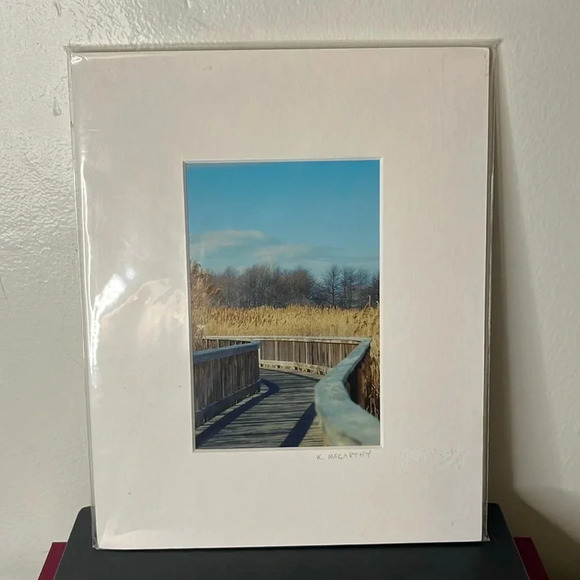 K. McCarthy Cape Cod Massachusetts Beach Boardwalk Photograph Print w/ Matting - Picture 1 of 3